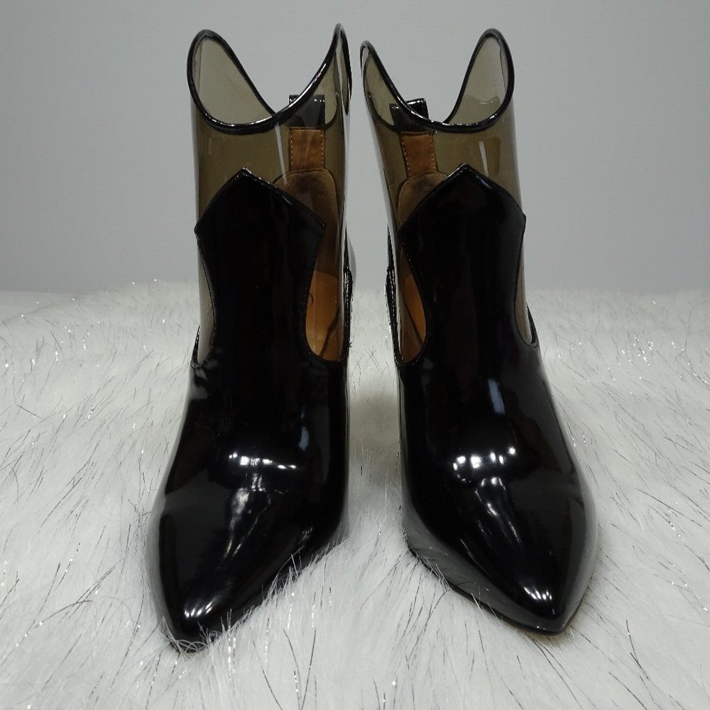 Jessica Simpson Black Periya Faux Leather Pointed Toe Booties 7M - Picture 3 of 14